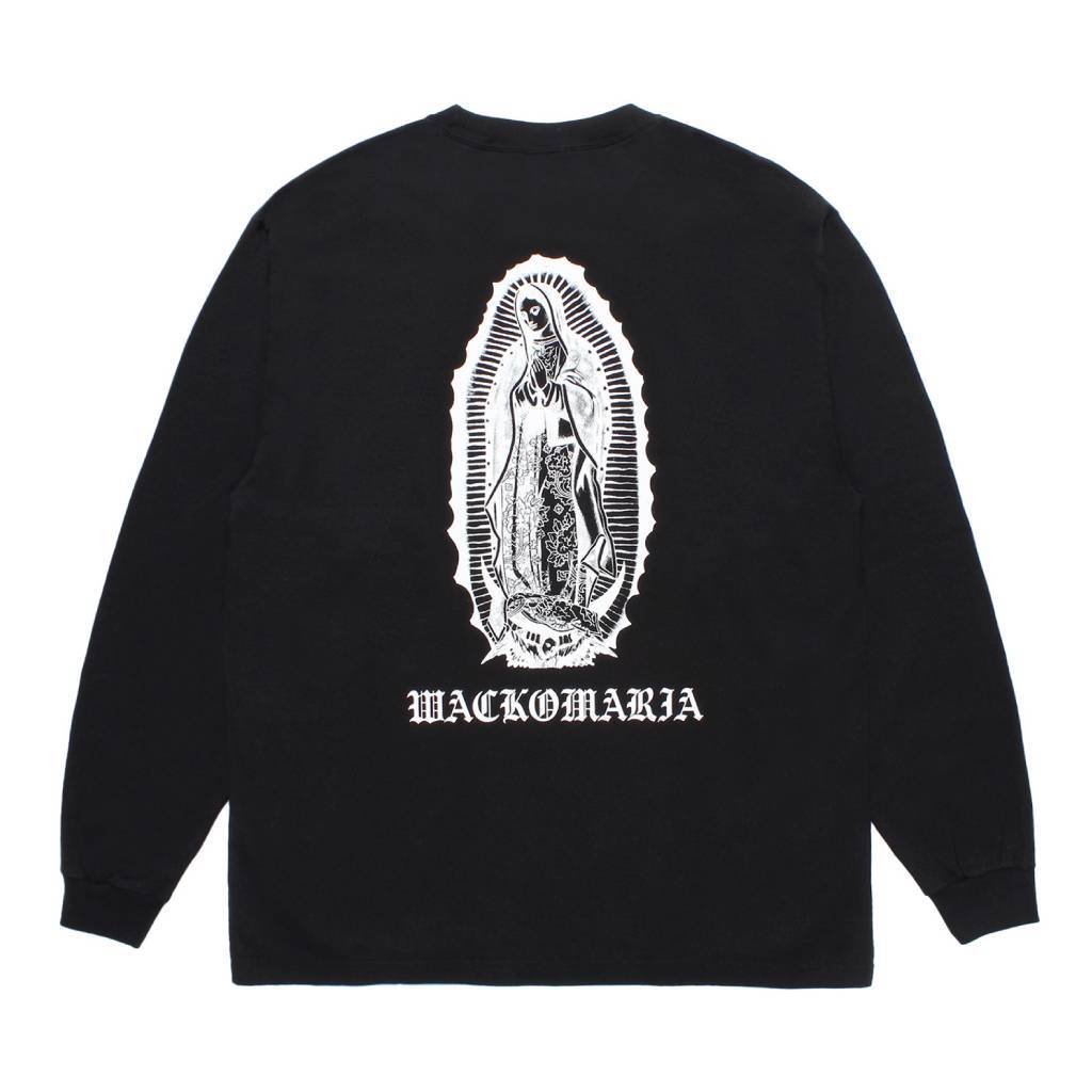 WASHED HEAVY WEIGHT CREW NECK LONG SLEEVE T-SHIRT ( TYPE-1 ) #BLACK/WHITE [26SSE-WMT-LT04]