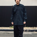 TECH REGULAR COLLAR SHIRT L/S SOLID #INK BLACK [BE-81026]