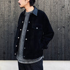 SUEDE LEATHER TRUCKER JACKET #BLACK [24FW-WMO-BL08]