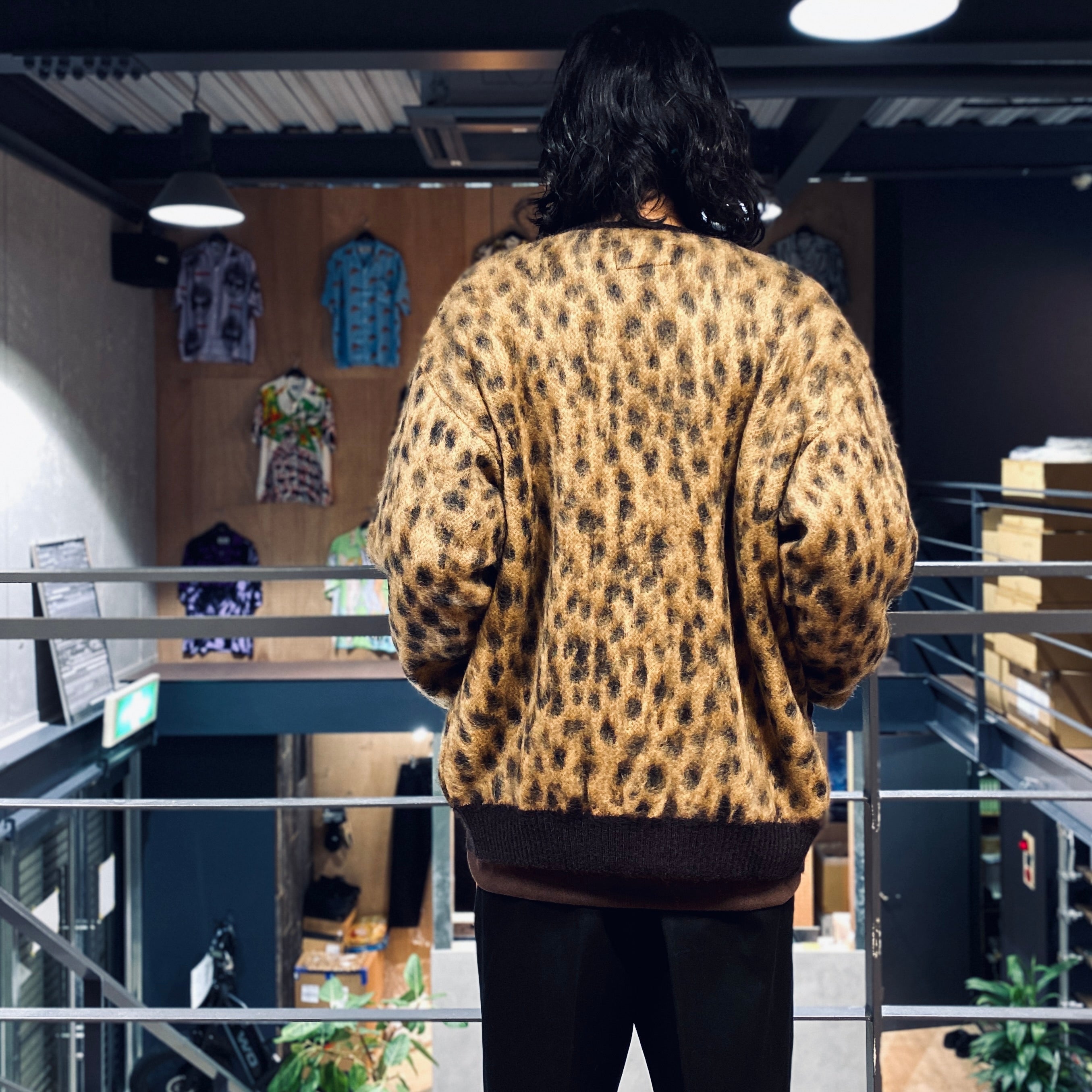 LEOPARD MOHAIR CARDIGAN -TYPE 1- #BEIGE [23FW-WMK-KN13]