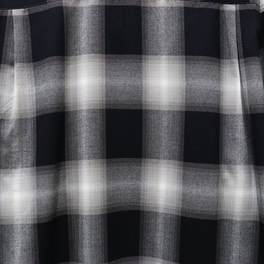 OMBRE CHECK OPEN COLLAR SHIRT L/S ( TYPE-1 ) #GRAY [24FW-WMS-OC01]
