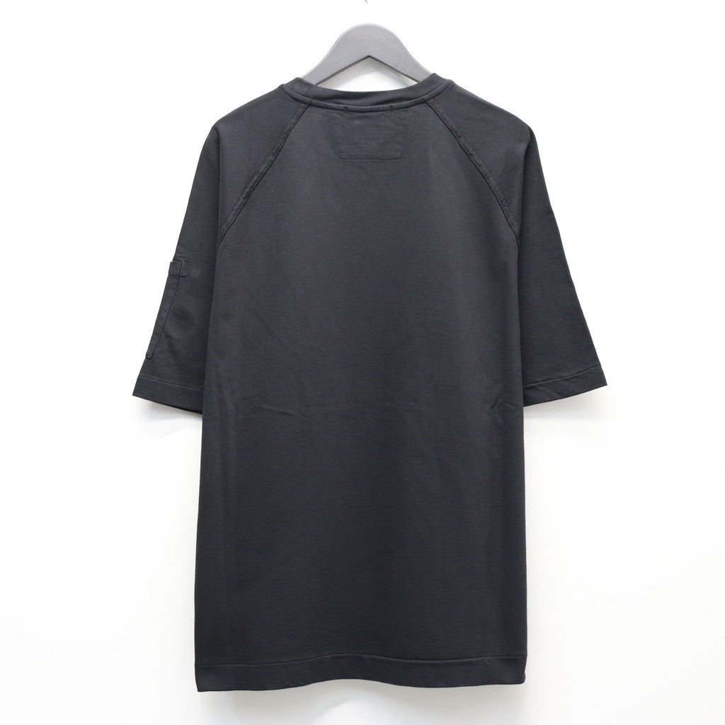 LIGHT FLEECE SHORT SLEEVE SWEATSHIRT #BLACK 999 [20CMSS034A-002246G]