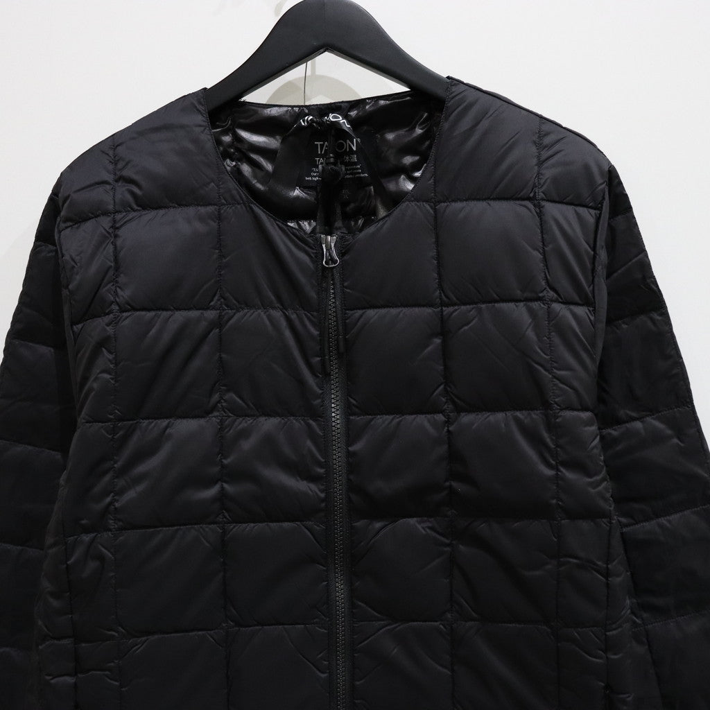 CREW NECK W-ZIP DOWN JKT #BLACK [TAION-104WZ]