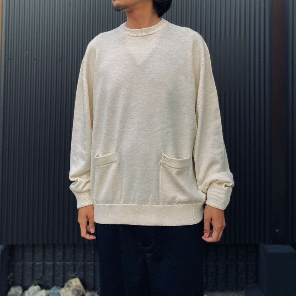 TECH KNIT CREW L/S Brewed Protein #OFF WHITE [BE-70026W]