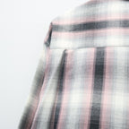 OMBRE CHECK OPEN COLLAR SHIRT L/S ( TYPE-2 ) #PINK [26FWE-WMS-OC02]