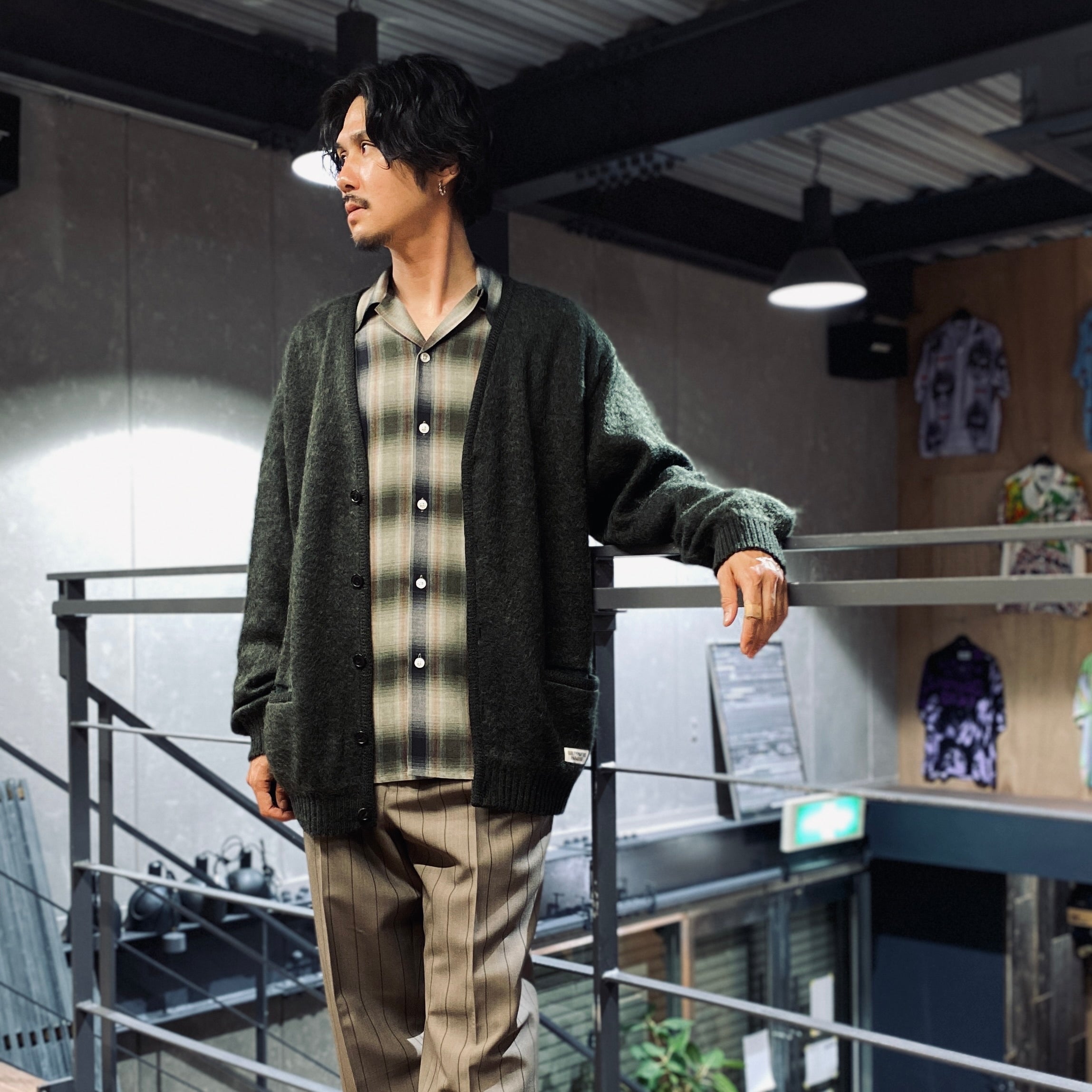 MOHAIR CARDIGAN -TYPE 1- #GREEN [23FW-WMK-KN07]