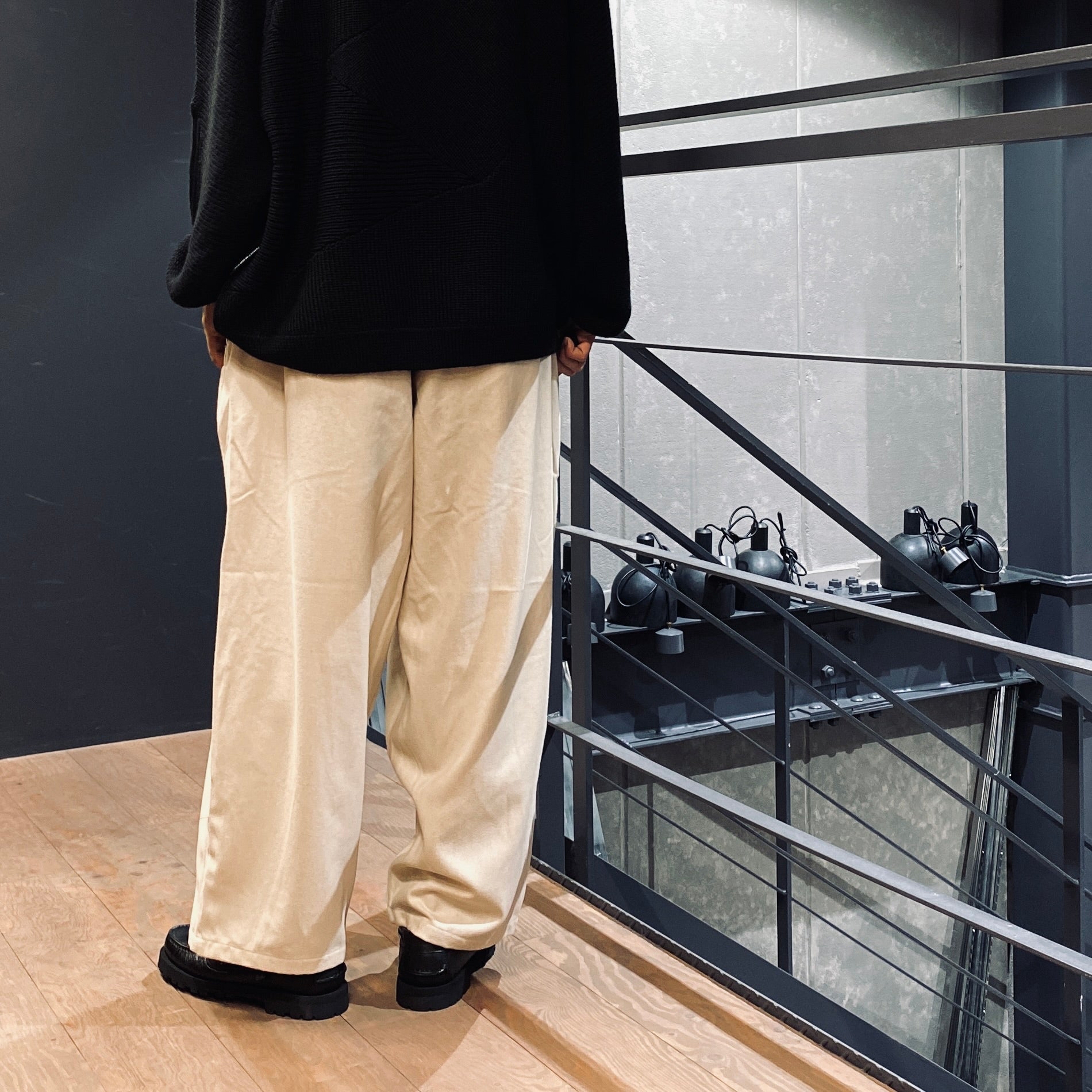 WOOL BAGGY SLACKS #IVORY [FW23-B09]