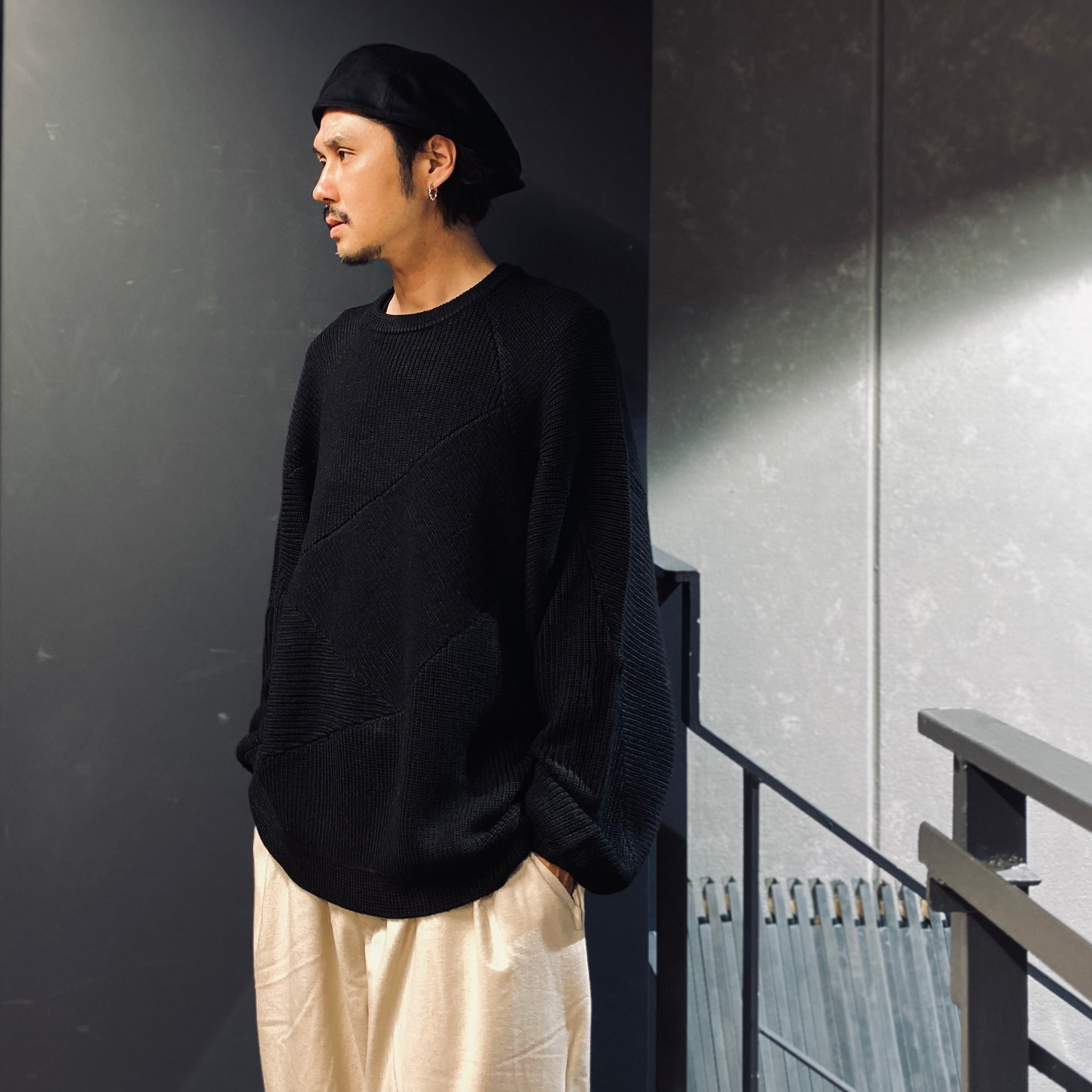 VELOUR TWILL HUNTING #BLACK [FW23-H08]