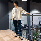 STRIPED OPEN COLLAR SHIRT L/S -TYPE 2- #GRAY [23FW-WMS-OC06]