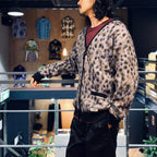 LEOPARD MOHAIR CARDIGAN -TYPE 1- #PURPLE [23FW-WMK-KN13]