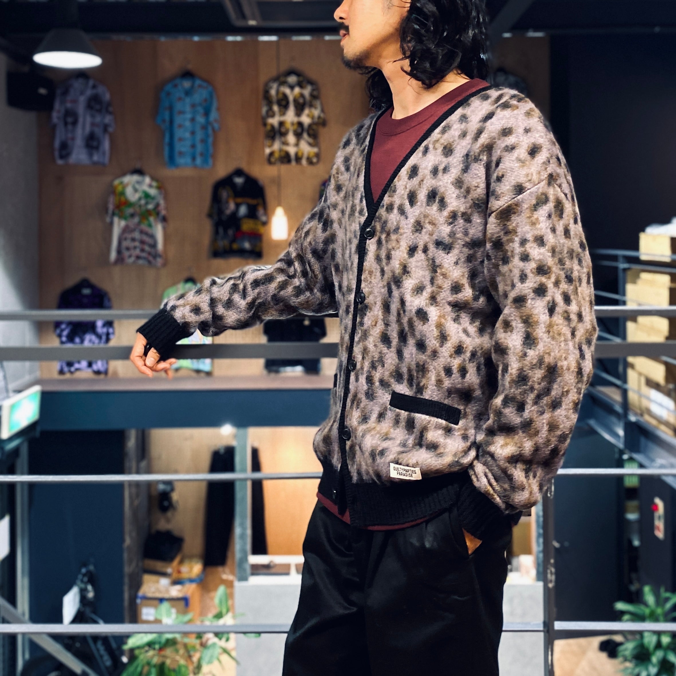 LEOPARD MOHAIR CARDIGAN -TYPE 1- #PURPLE [23FW-WMK-KN13]