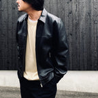 SINGLE RIDERS LEATHER JACKET ( TYPE-2 ) #BLACK [26FWE-WMO-BL04]
