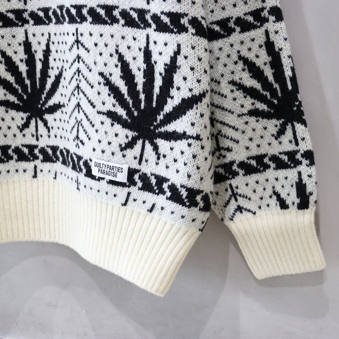 HIGHTIMES | CREW NECK SWEATER #WHITE [HIGHTIMES-WM-KN05]