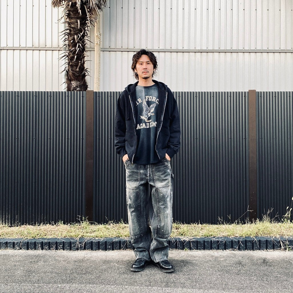 美國空軍鷹圖案長袖T卹（做舊款）#做舊黑色 [BW252-UAL]