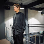 TECH REGULAR STRIPE SHIRT L/S #BLACK [BE-81025]