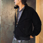 BARACUTA | G9 SUEDE LEATHER HARRINGTON JACKET #BLACK [25FW-WMO-BC01]