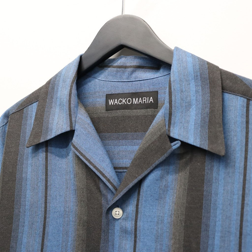 OMBRE STRIPED OPEN COLLAR SHIRT L/S #BLUE [26SS-WMS-OC13