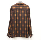 OMBRE CHECK OPEN COLLAR SHIRT L/S ( TYPE-1 ) #BROWN [26FW-WMS-OC01]