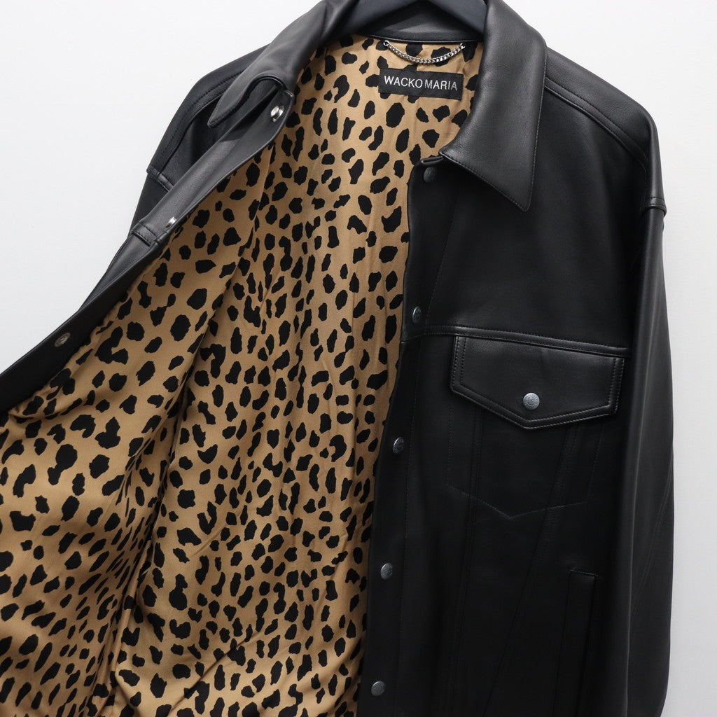 LEATHER TRUCKER JACKET ( TYPE-2 ) #BLACK [25FWE-WMO-BL02]