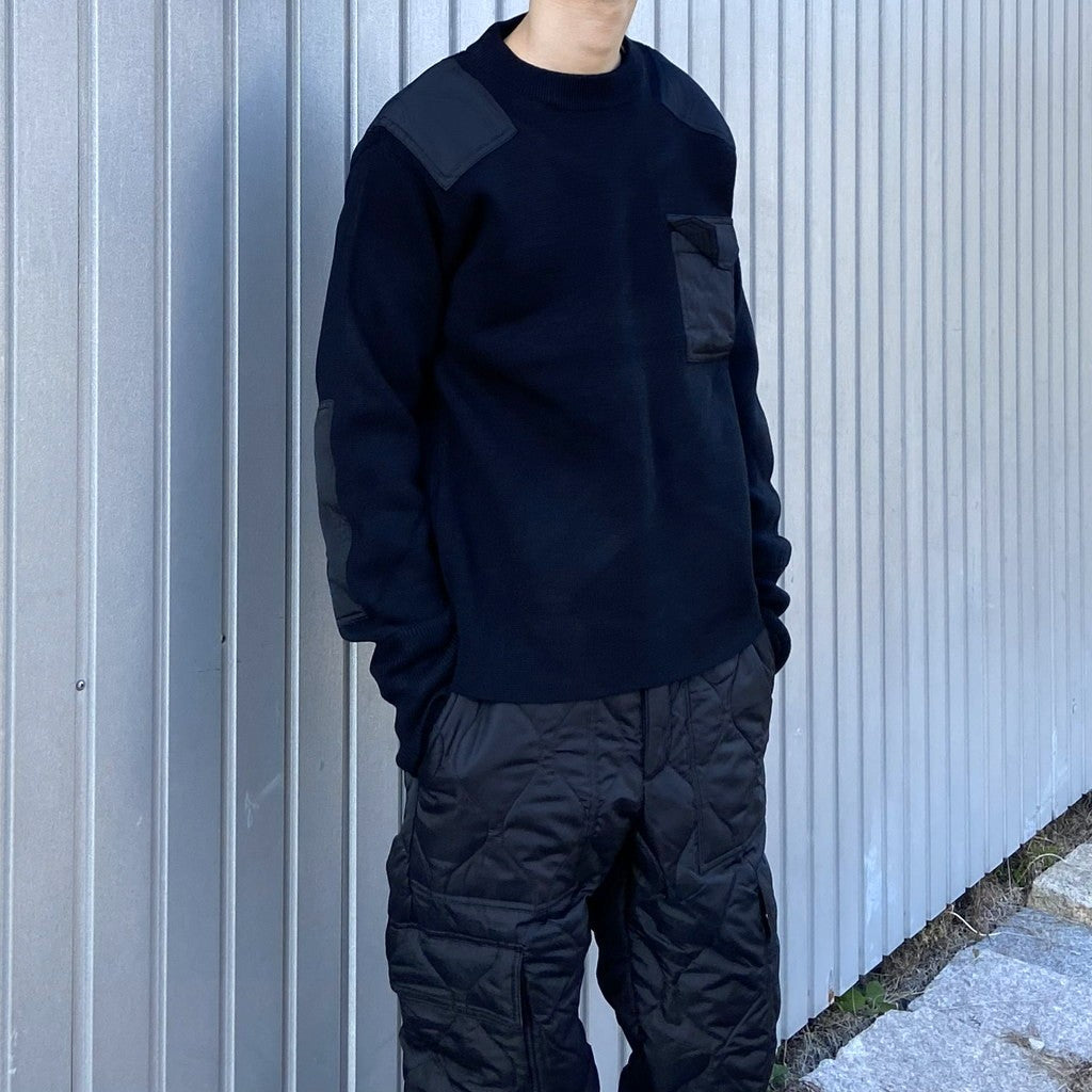 MILITARY CREW NECK KNIT #BLACK [TAION-KN100PML-1]