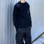 MILITARY CREW NECK KNIT #BLACK [TAION-KN100PML-1]