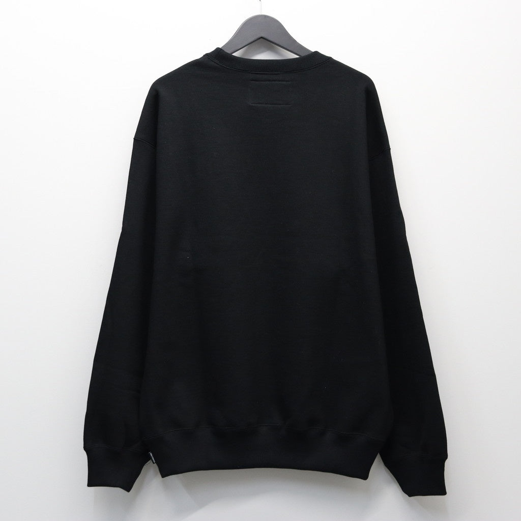 HEAVY WEIGHT CREW NECK SWEAT SHIRT #BLACK [25FW-WMC-SS05]