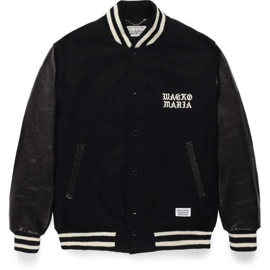 LEATHER VARSITY JACKET -B- -TYPE 2- #BLACK [24SS-WMO-BL10]