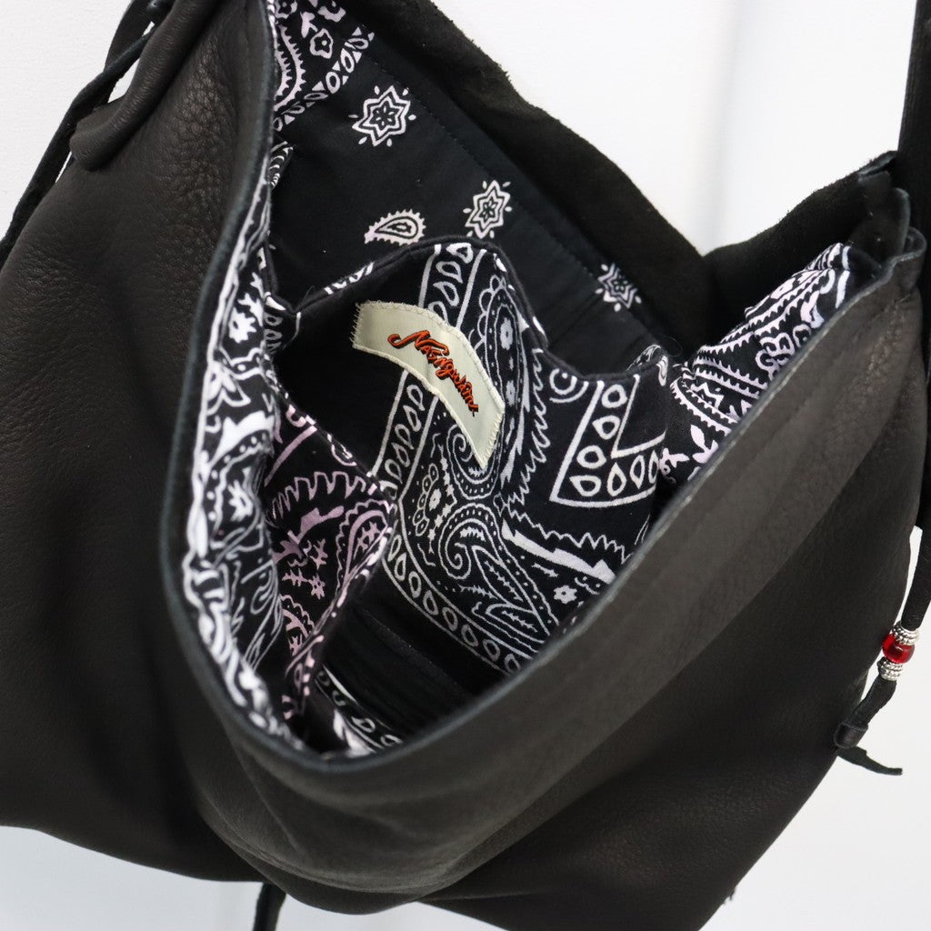 Early Morning | DEERSKIN LARGE MESSENGER BAG #BLACK [EM0924403]