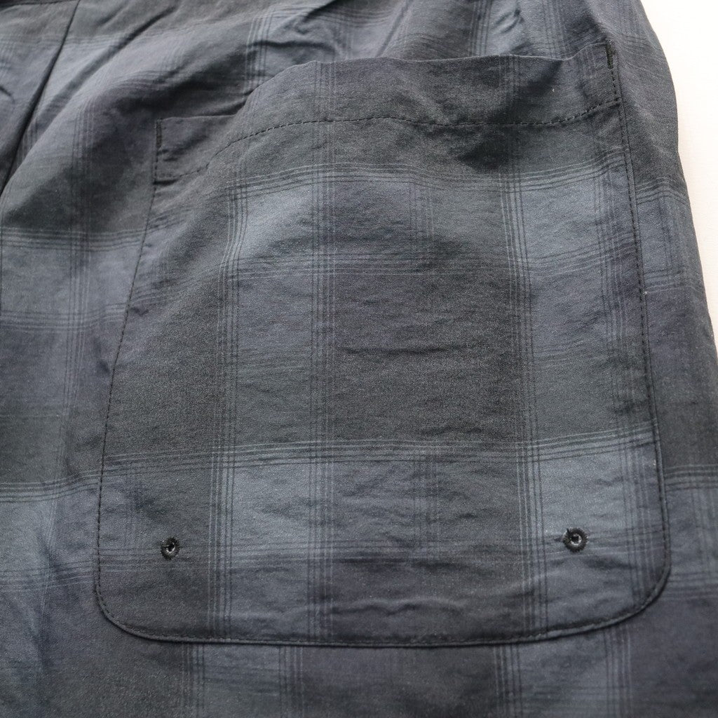 TASLAN NYLON CHECK EASY SHORTS #BLACK [CCC-261P004]