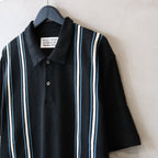 條紋針織 POLO 衫 #黑色 [24SS-WMK-KN12]