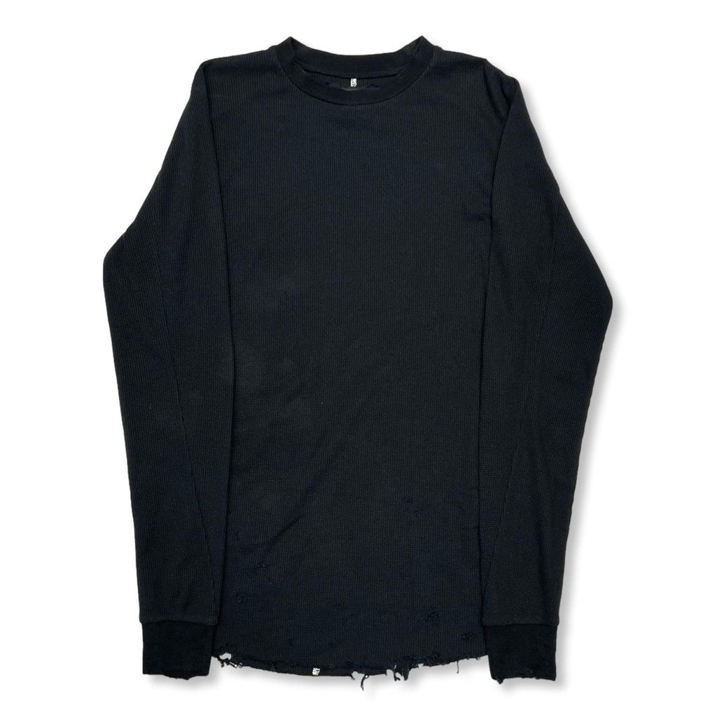Combat Long Thermal With Damaged (CLASSIC WAFFLE KNIT) #BLACK [M-P2-TP6]