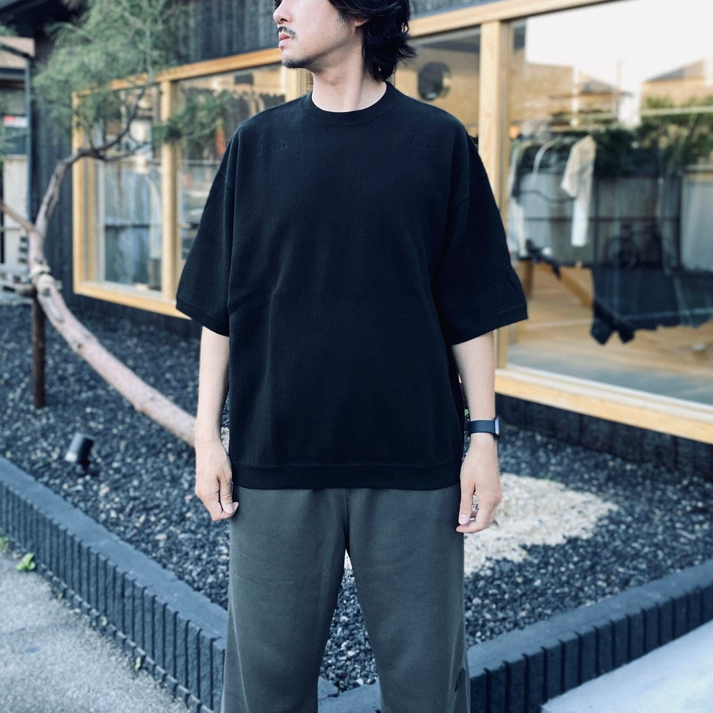 DBL KNIT SHORT SLEEVE CREW NECK #BLACK [CES29CS23]