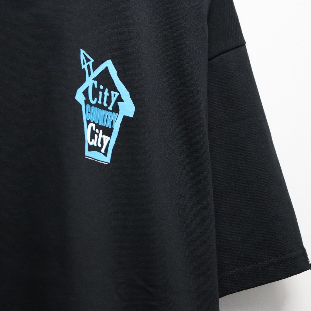 COTTON T-SHIRT_CITY HOUE #BLACK [CCC-261T007]
