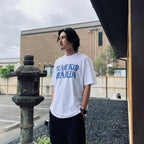 WASHED HEAVY WEIGHT CREW NECK T-SHIRT ( TYPE-12 ) #WHITE-BLUE [26SS-WMT-WT13]