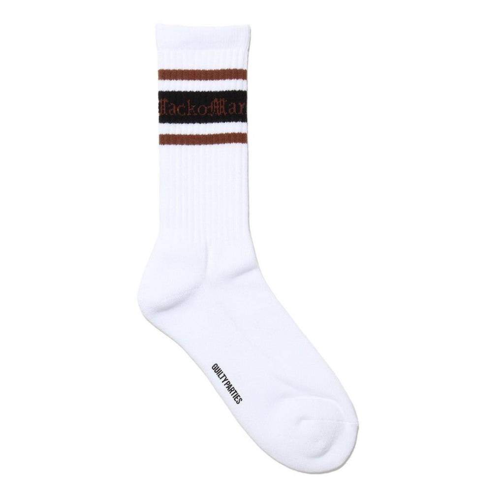 SKATER SOCKS -TYPE 2- #WHITE-BROWN [24SS-WMA-SO02]