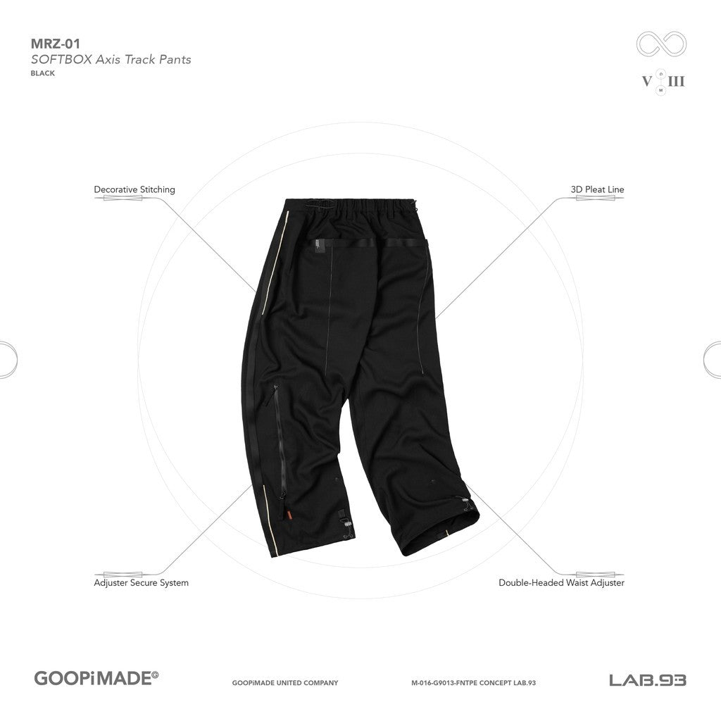 「MRZ-01」 SOFTBOX Axis Track Pants #BLACK [GOOPI-24AW-NOV-04]