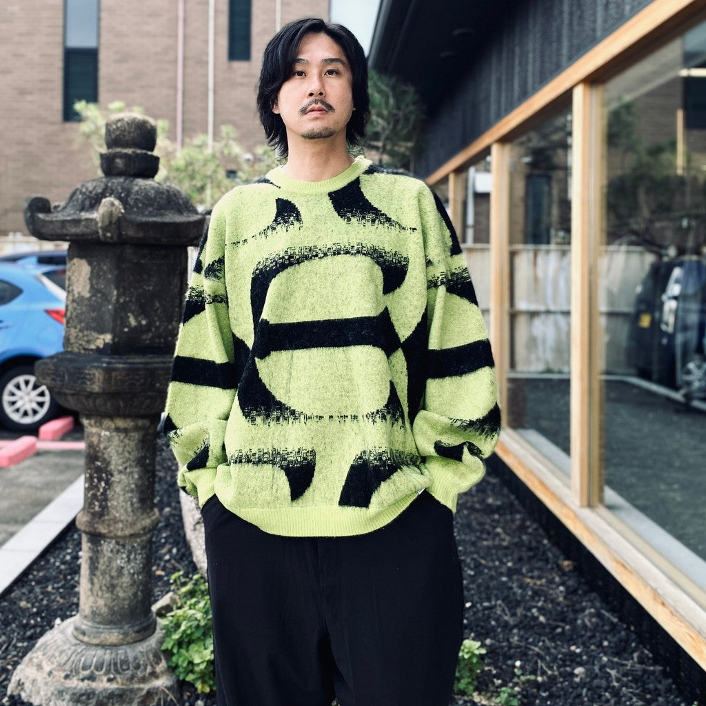 PATTERN MOHAIR KNIT #Green [26FW_KN01]