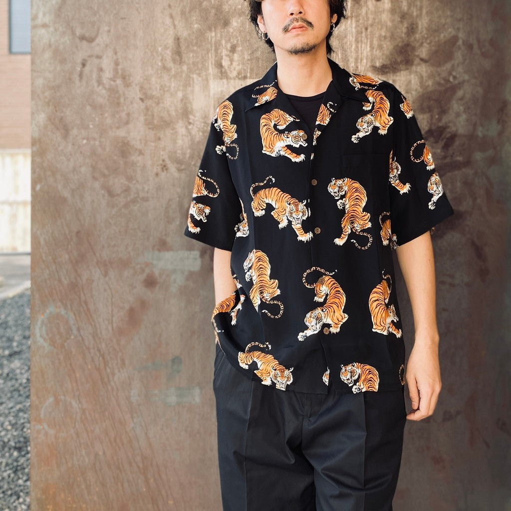 「TIM LEHI」伊勢丹限定 HAWAIIAN SHIRT XL TIM LEHI | HAWAIIAN SHIRT S/S ( TYPE-3 ) #BLACK [26SSE-WMS-HI04