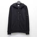 LIGHT FLEECE ZIP HOODED LENS SWEATSHIRT #BLACK 999 [20CMSS081A-002246G]