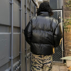 皮革羽絨外套（TYPE-2）#黑色 [24FW-WMO-OD02]