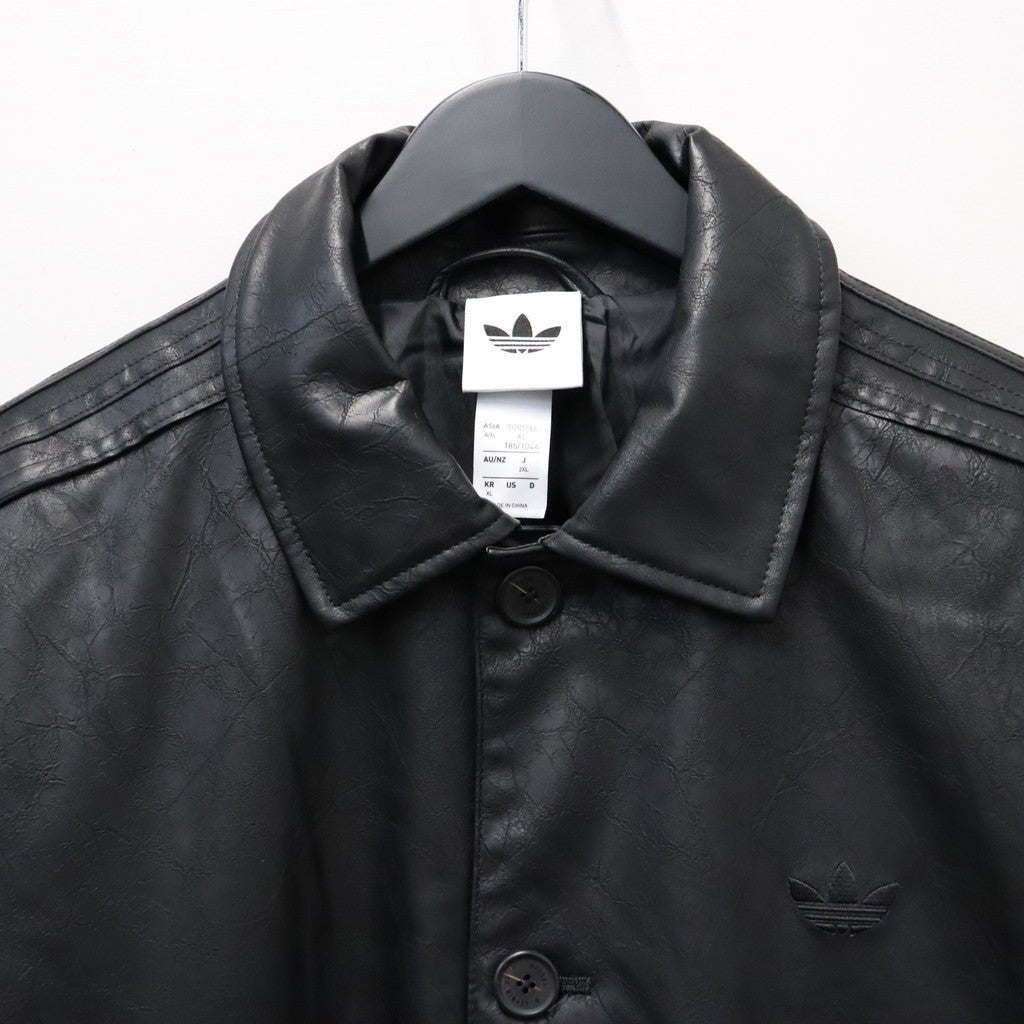 PLEATHER COAT #BLACK [LC8119]