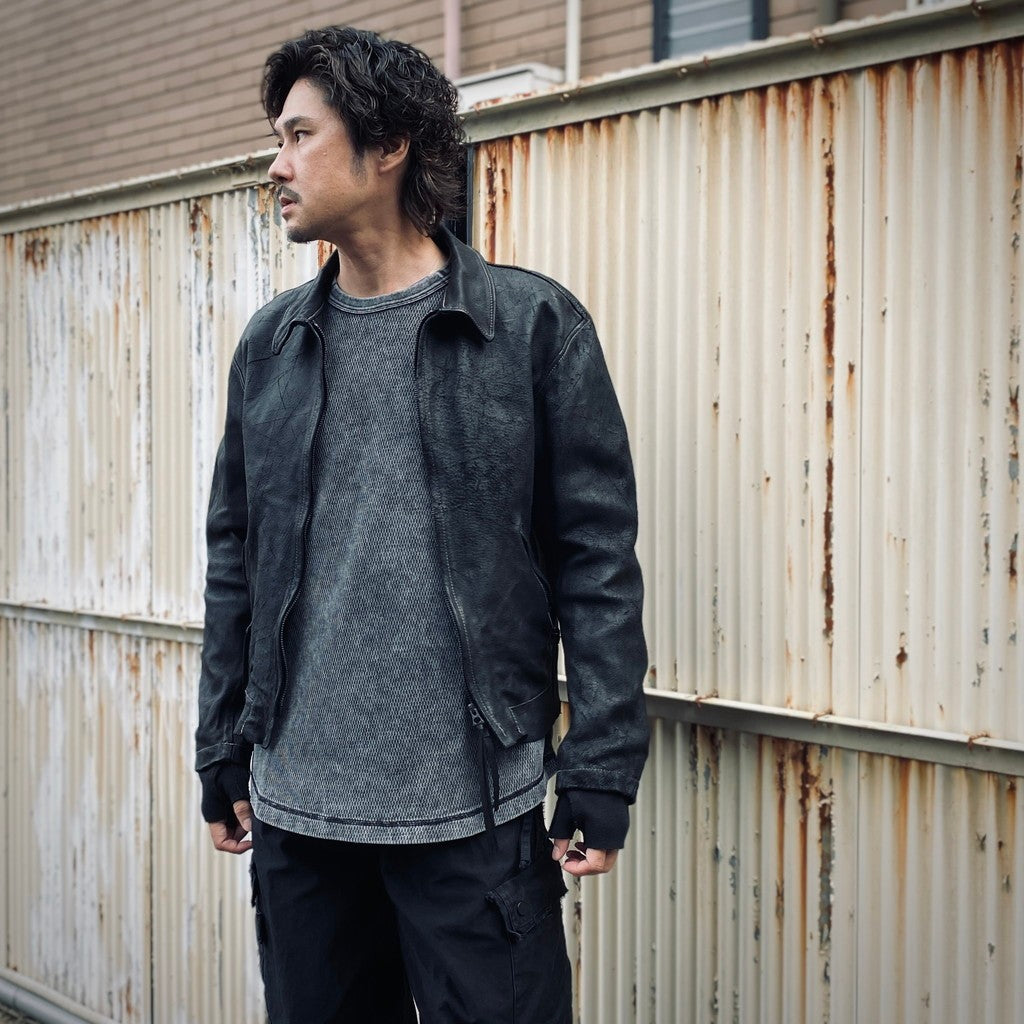 Skin Jacket (VEGETABLE TANNING PIG LEATHER) #BLACK [M-P2-LW1]