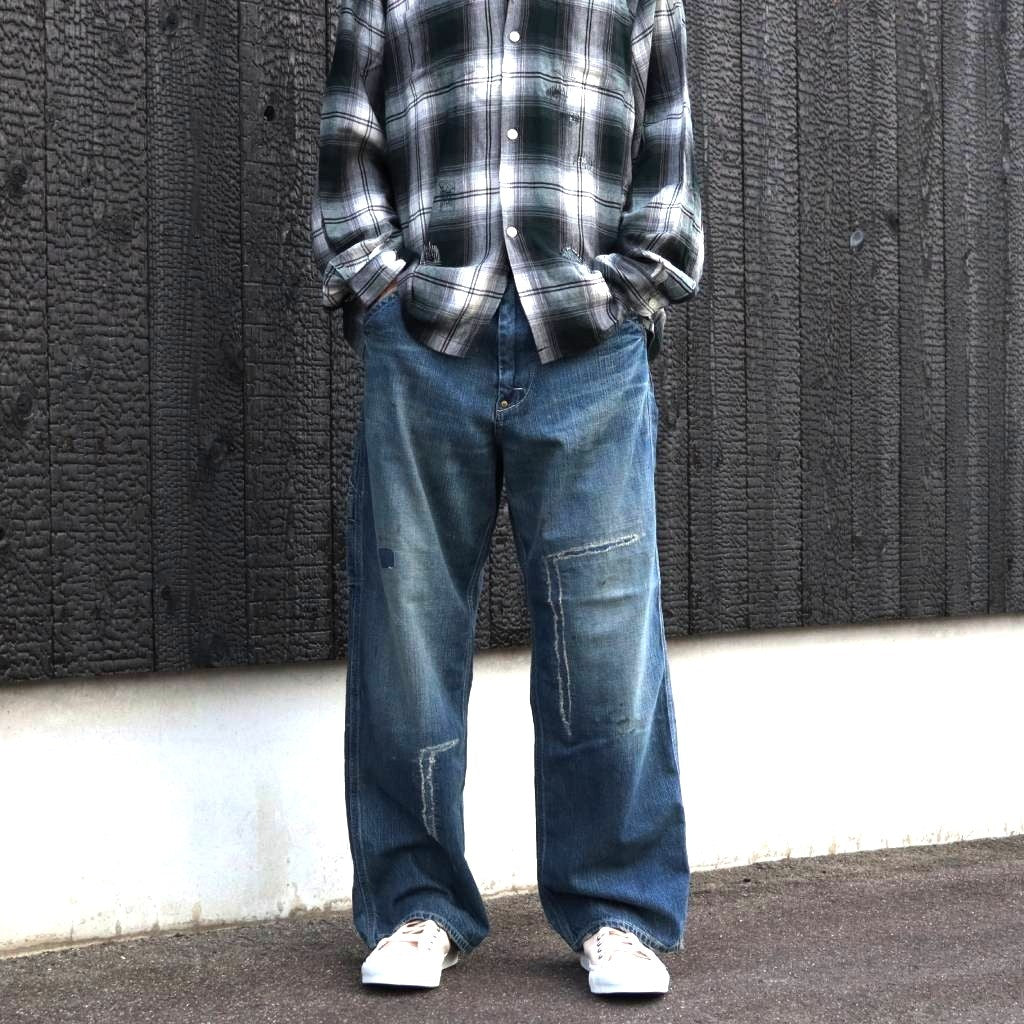 HERITAGE DENIM PAINTER PANTS AGED #INDIGO [BW261-HDPP