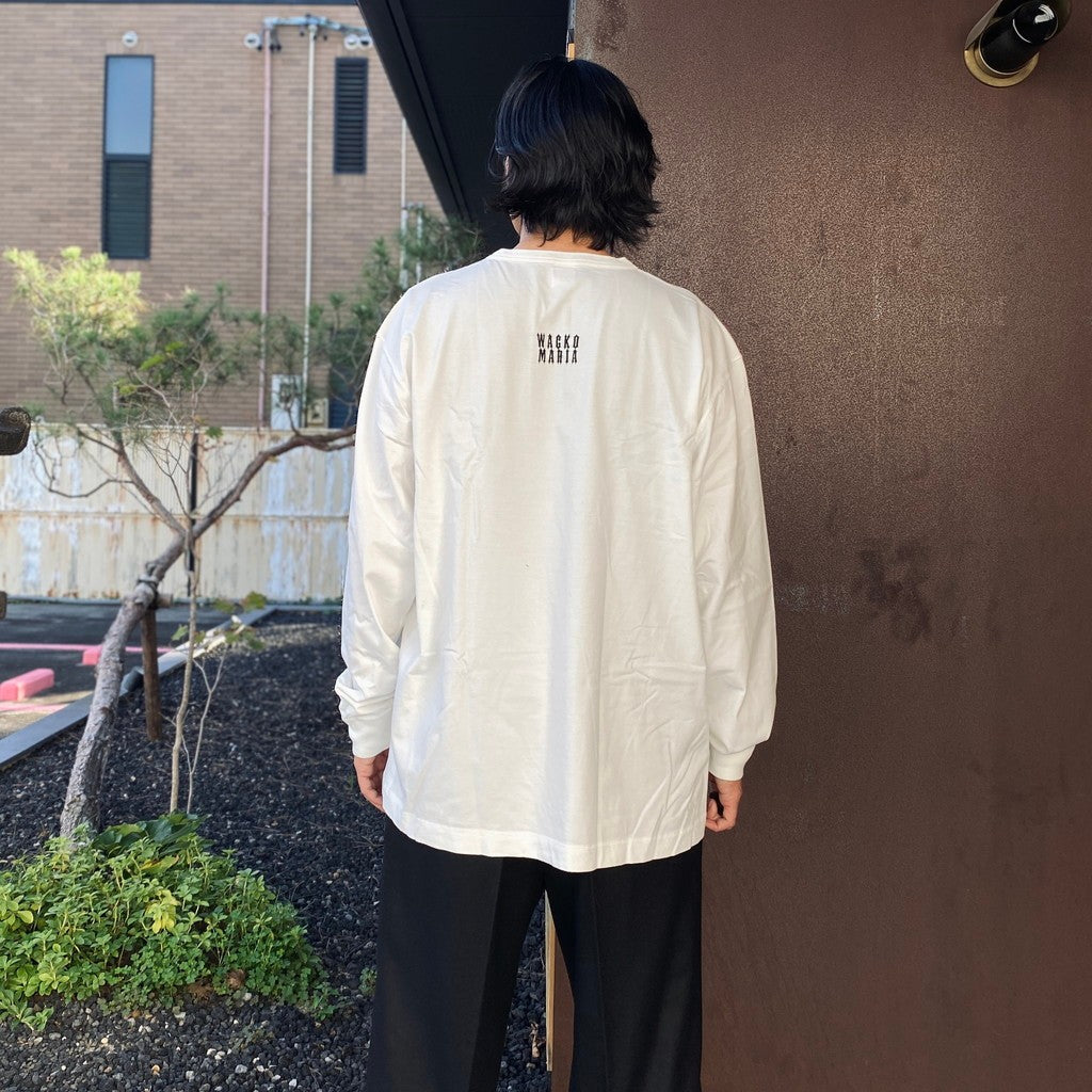 HEALTHKNIT | HENRY NECK LONG SLEEVE T-SHIRT #WHITE [26FW-WMT-HK01]