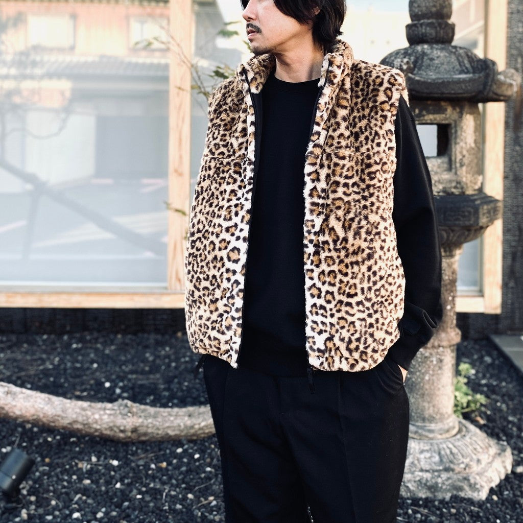 WILD THINGS | LEOPARD FUR HAPPY VEST ( TYPE-1 ) #BEIGE [26FW-WMO-WT05]