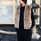 WILD THINGS | LEOPARD FUR HAPPY VEST ( TYPE-1 ) #BEIGE [26FW-WMO-WT05]