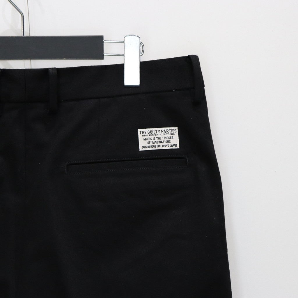DOUBLE PLEATED CHINO TROUSERS #BLACK [25SS-WMP-PT13]