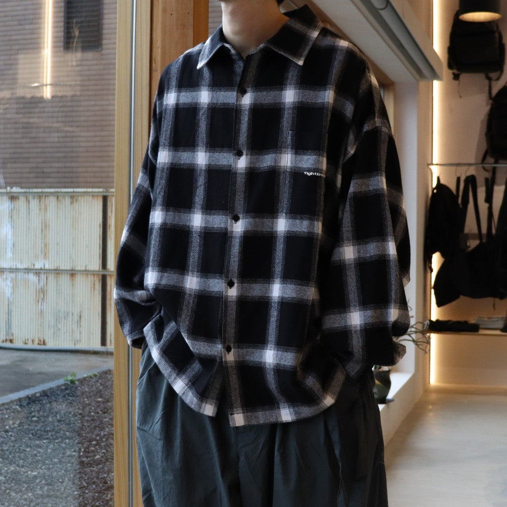 格紋長袖襯衫 #黑色 [FW25-S01]