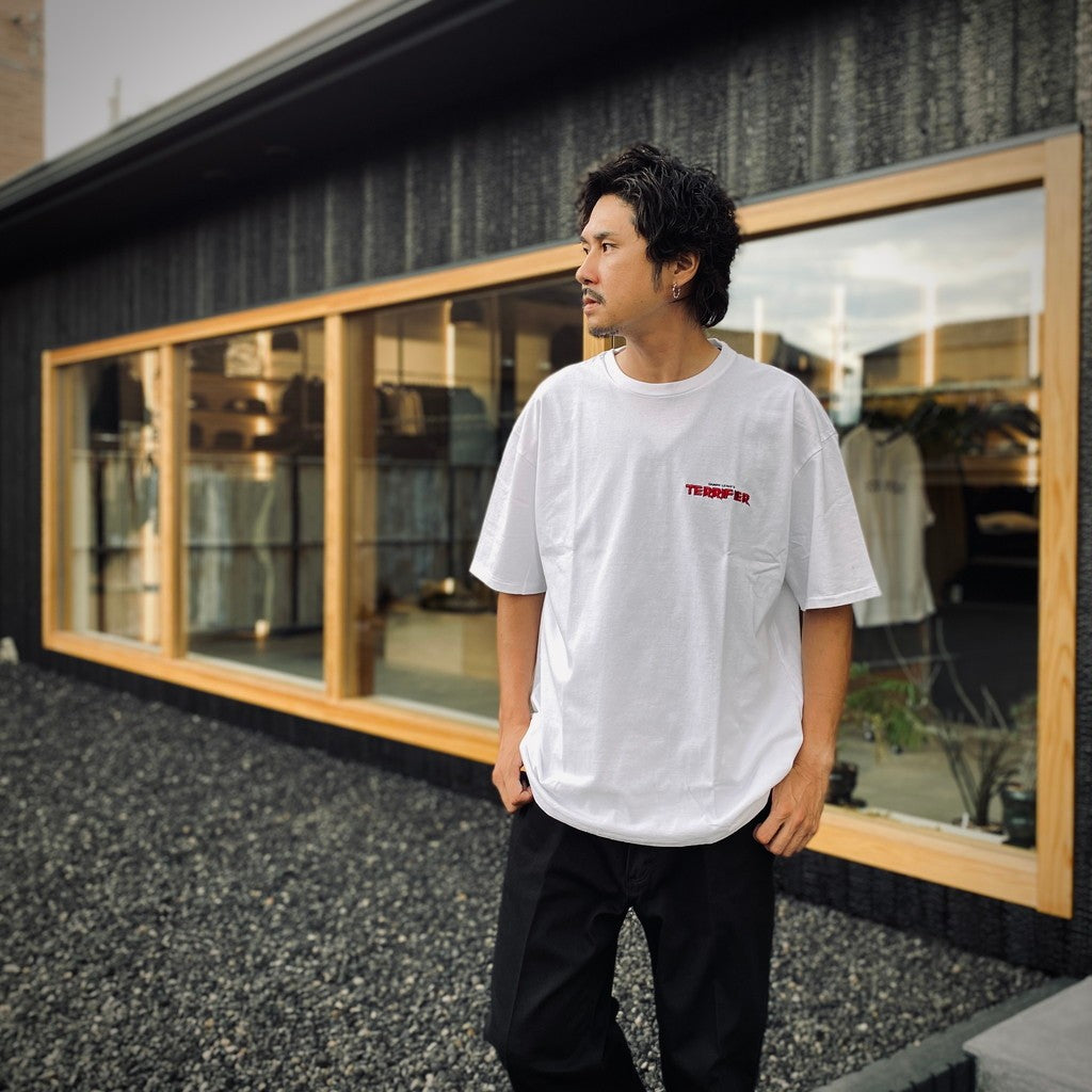TERRIFIER | WASHED HEAVY WEIGHT CREW NECK T-SHIRT ( TYPE-4 ) #WHITE [TERRIFIER-WM-WT04]