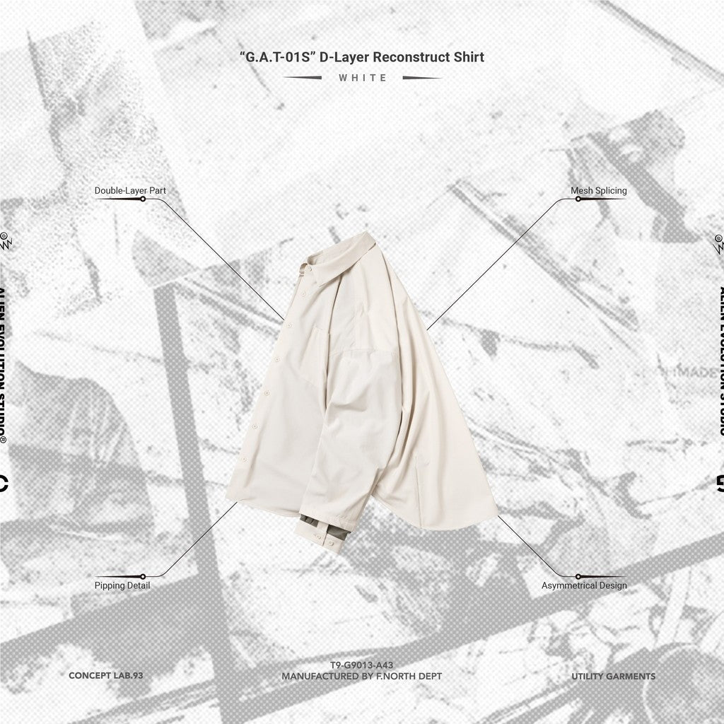 AES | 「G.A.T-01S」 D-Layer Reconstruct Shirt #WHITE [GOOPI-24AW-SEP-06]